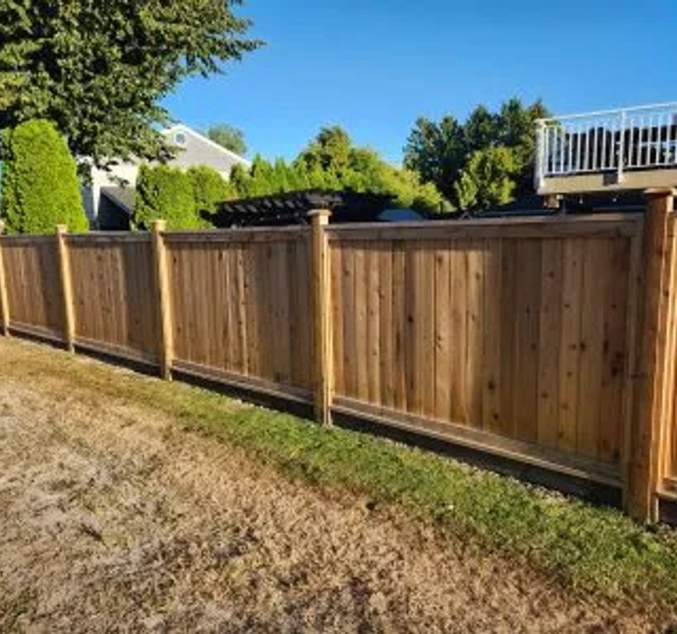 Cedar fence installation