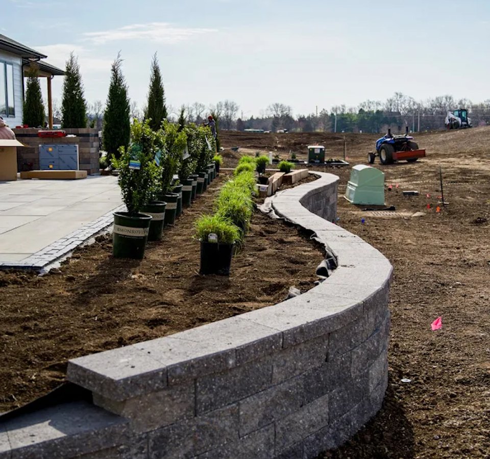 Retaining wall installation